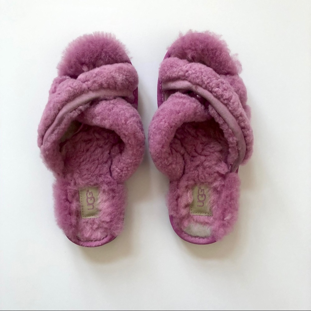 Ugg Abela pink shearling slippers 6